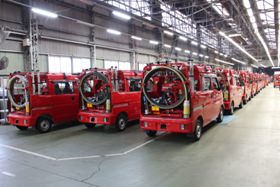 大多数の市町村で消防団の主力装備である「ミニ消防車」