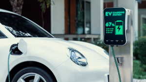 未来の革新的なEV車とエネルギーの持続可能性 スマートで未来的な家庭用エネルギー